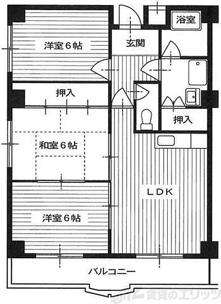 ロイヤルハイツ千里 401｜大阪府吹田市山田西１丁目(賃貸マンション3LDK・4階・64.00㎡)の写真 その2