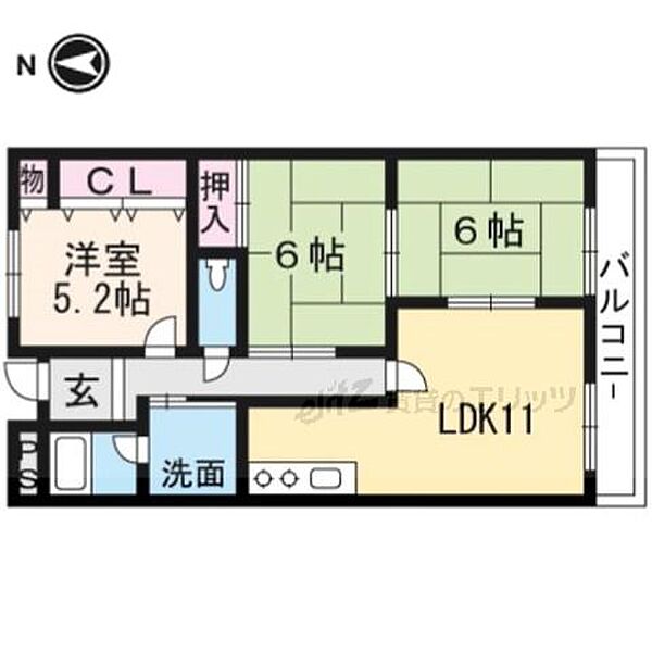 デセンシア寺西 202｜大阪府高槻市宮田町２丁目(賃貸マンション3LDK・2階・65.00㎡)の写真 その2