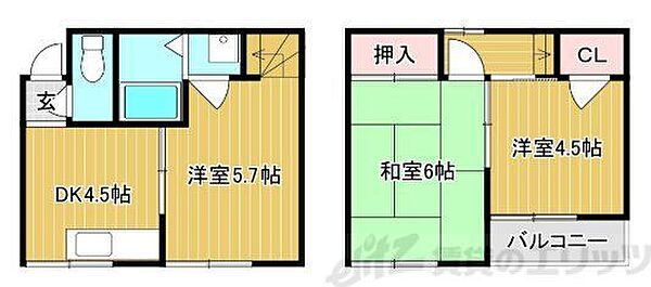 丸吉マンション 201｜大阪府茨木市五十鈴町(賃貸マンション3DK・2階・46.00㎡)の写真 その2