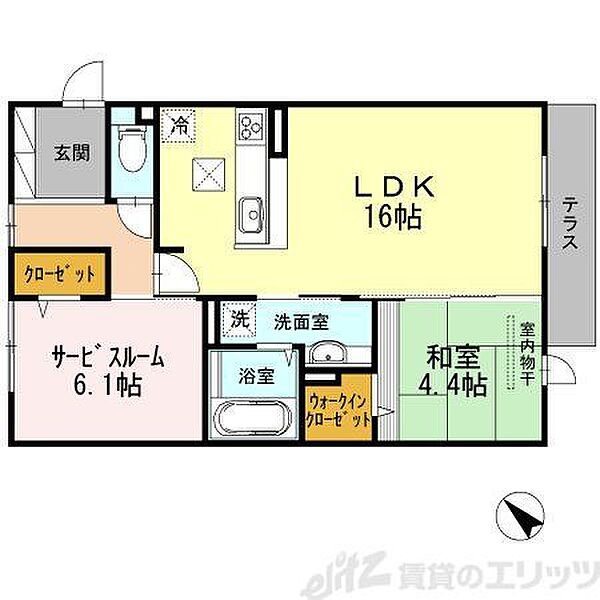 サンスクエア千里万博　Ａ棟 105｜大阪府吹田市山田東４丁目(賃貸アパート1SLDK・1階・64.50㎡)の写真 その2