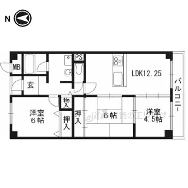 レスポワール 402｜大阪府茨木市若園町(賃貸マンション3LDK・4階・66.37㎡)の写真 その2