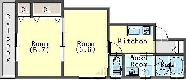 セレニティ東正雀アルファ 301｜大阪府摂津市東正雀(賃貸アパート1DK・3階・34.61㎡)の写真 その2