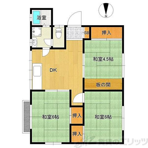 前川ハイツ 103｜大阪府茨木市平田２丁目(賃貸アパート3DK・1階・48.33㎡)の写真 その2