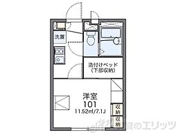 レオパレスアルカディア 1階1Kの間取り