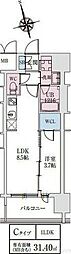 スプランディッドライズ新大阪ノース 1LDKの間取図画像
