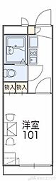 レオパレス南平台 2階1Kの間取り