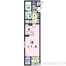 レノヴァティオ 1階ワンルームの間取り