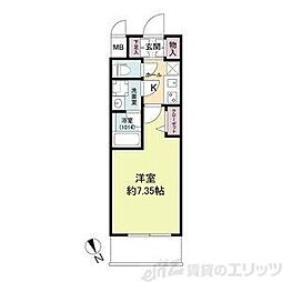 ブランシエスタ天満 8階1Kの間取り