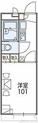 レオパレスハイランドI 2階1Kの間取り