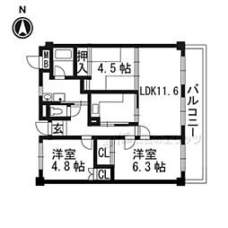 マンション・フオルツーナ 3LDKの間取図画像