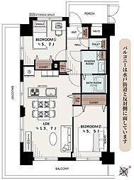 ライオンズマンション立石第3 2LDKの間取図画像