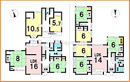 山王町　中古戸建２棟 4LDKの間取り