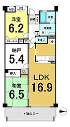セーリオ宝塚1番館 2SLDKの間取図画像