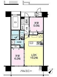 アルファステイツ加古川駅前 4階2LDKの間取り