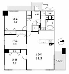 両備グレースマンション医大南 3LDKの間取図画像
