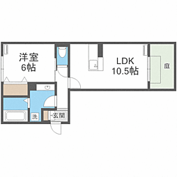 D-ROOM野間大池 1LDKの間取図画像