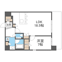 S-RESIDENCE大手門awesome 1LDKの間取図画像
