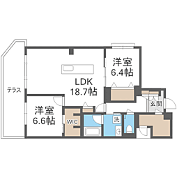 ACERO GARDEN 2LDKの間取図画像