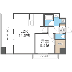 エンクレスト博多イーストパーク 1LDKの間取図画像