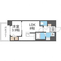 グランミレ薬院 1LDKの間取図画像