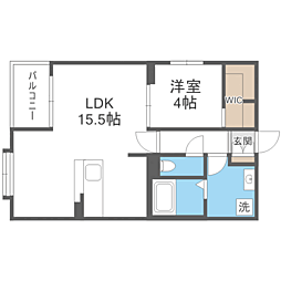 レトワール今川 1LDKの間取図画像