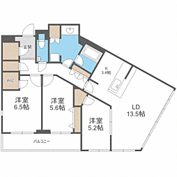 センターマークスタワー 3LDKの間取図画像