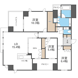 グランドメゾン百道浜 3LDKの間取図画像