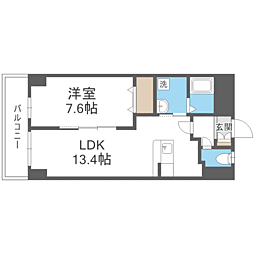グランドライン 1LDKの間取図画像