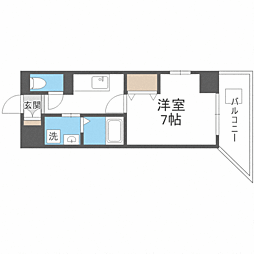 ワイエスビル 1Kの間取図画像