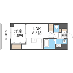 ベルコルティーレ 1LDKの間取図画像