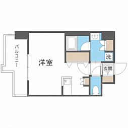 エンクレスト博多THETIME ワンルームの間取図画像
