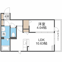 D-room愛宕 1LDKの間取図画像
