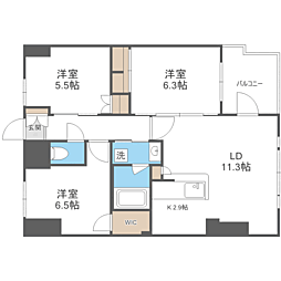 S-レジデンス伊都Attirant 3LDKの間取図画像