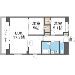 VALENTIA友泉亭 2LDKの間取図画像