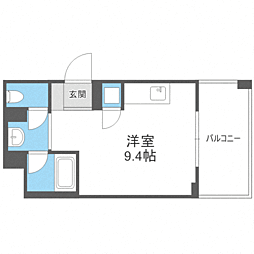レジディア西新 ワンルームの間取図画像