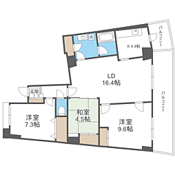 アイランドシティインフィニガーデンN棟 3LDKの間取図画像