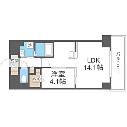 博多グランドレジデンス 1LDKの間取図画像