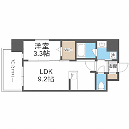 ブランシエスタ千早RJR 1LDKの間取図画像