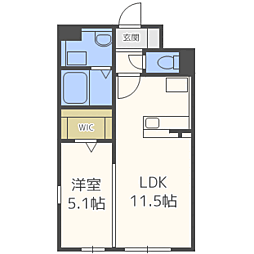 M.Rレジデンス博多 1LDKの間取図画像