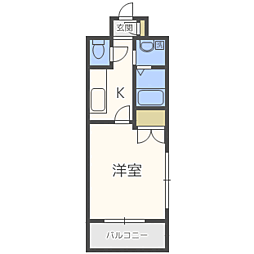 大三祇園ビル 1Kの間取図画像