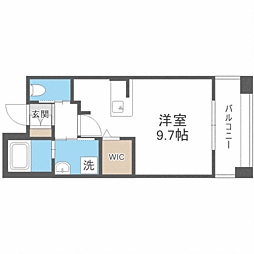 エンクレスト呉服町 ワンルームの間取図画像