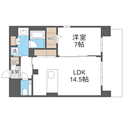 S-RESIDENCE大手門awesome 1LDKの間取図画像
