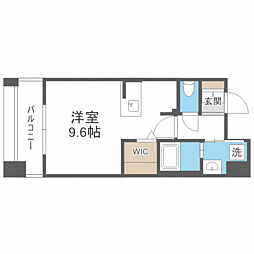 エンクレスト呉服町 ワンルームの間取図画像