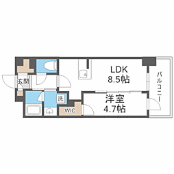 バウスステージ大濠 1LDKの間取図画像