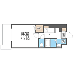 ザレジデンス博多 1Kの間取図画像