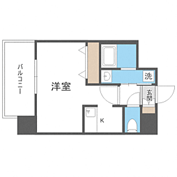 エンクレストベイ天神東3 1Kの間取図画像