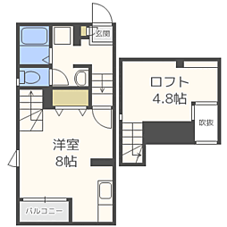 グランヒル梅林 ワンルームの間取図画像