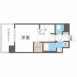 エンクレスト博多駅南STREET 1Kの間取図画像