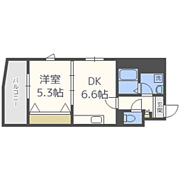 スタンドリバー天神南 1DKの間取図画像