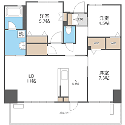 ラクレイス香椎照葉 3LDKの間取図画像